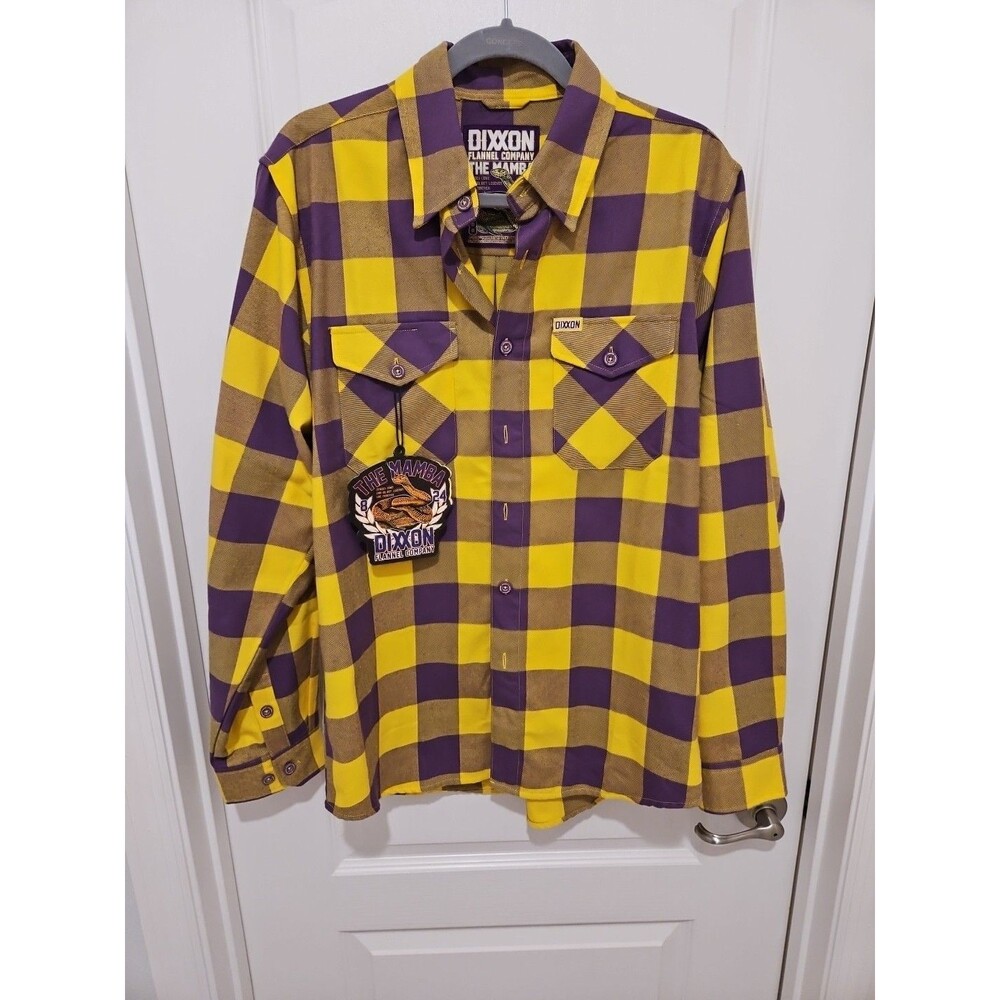 Dixxon Flannel “The Mamba” Purple Gold Plaid Shirt NWT Mens Size Medium